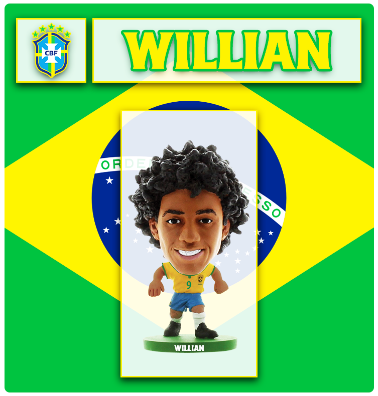 Mini Craque Soccerstarz - Dante, Ramires E Jô - Brasil