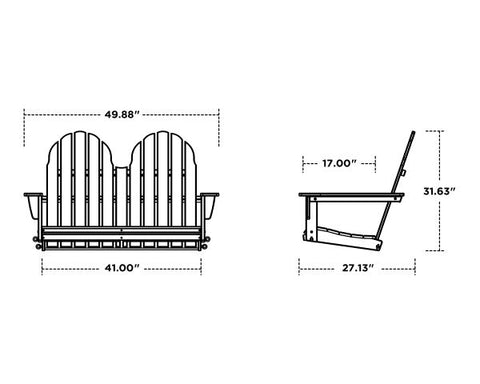 Vineyard Adirondack 48 Swing size