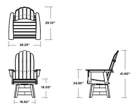 Vineyard Curveback Adirondack Swivel Dining Chair