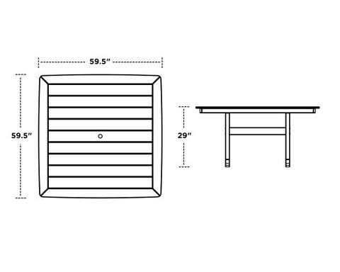 Nautical Trestle 59" Dining Table