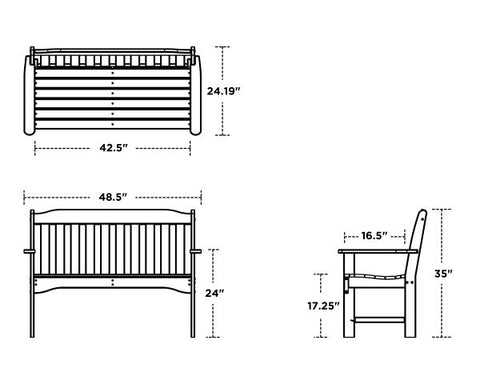 Country Living Garden Bench Size