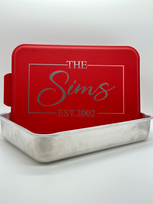 Personalized Cake Pan 9x13 (Engraved) Aluminum Pan Designs 1 - Tender  Hearts Lid Color Black