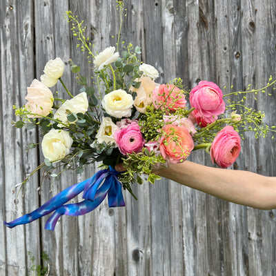 Butter Cream Bouquet hand dyed Silk Ribbons - Plant-based