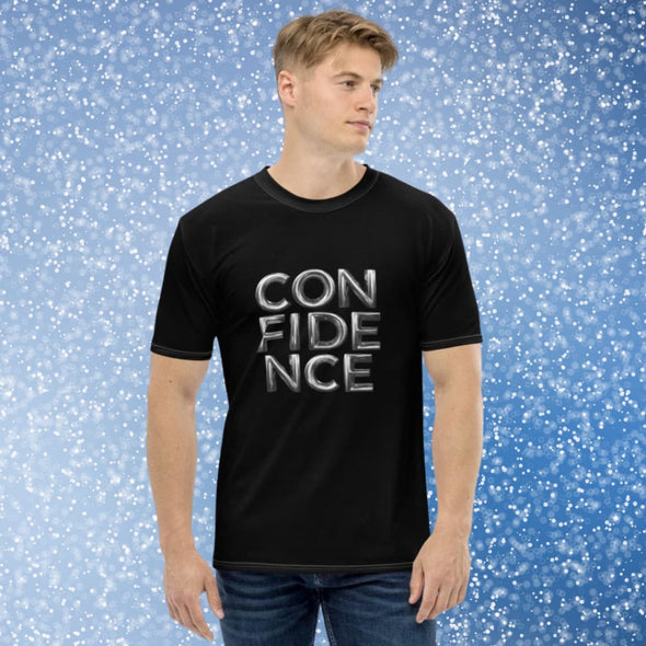 Confidence 3D Metallic Design 043 Men’s T-Shirt - Shirts & 