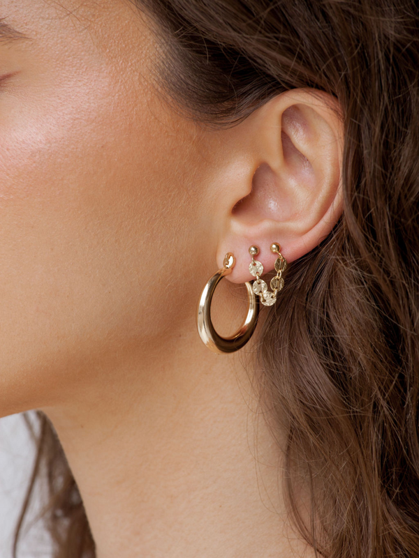 Celine Earrings, Celine Double Earrings, 14 Gold Filled