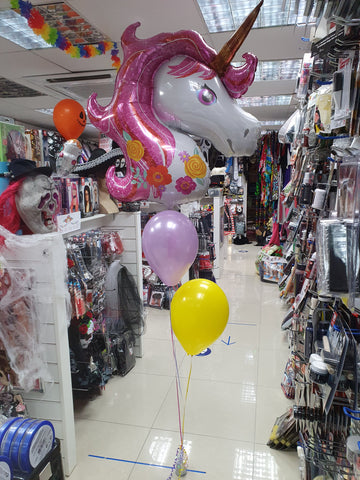 Magical unicorn foil balloon on a two balloon bouquet