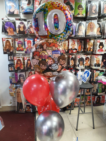 red and silver, Harry Potter, 10th birthday balloons