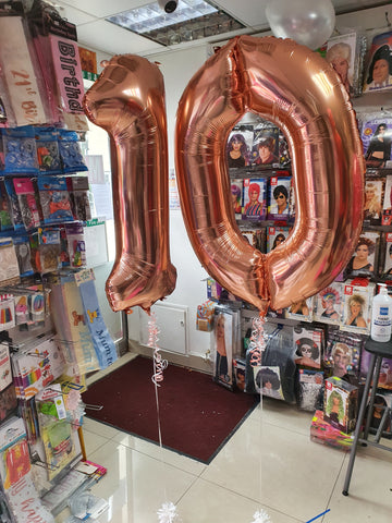 rose gold 10th birthday balloons