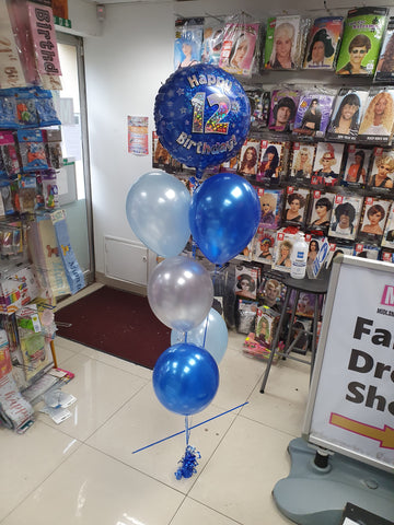 Blue 12th birthday balloons