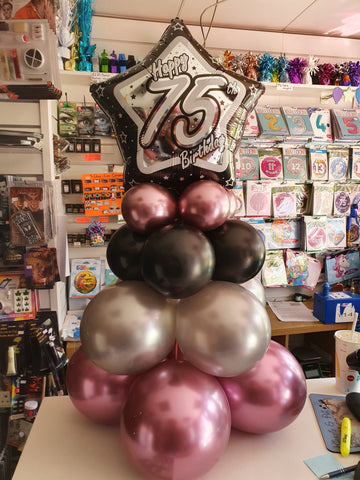 75th birthday balloon pyramid