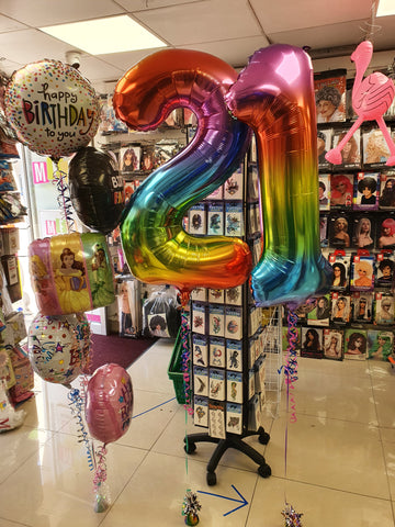 Rainbow 21st Foil balloons