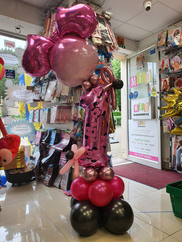 Minnie Mouse first birthday balloon display
