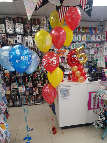 65th birthday balloons