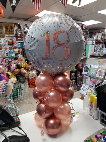 Rose gold 18th birthday mini column