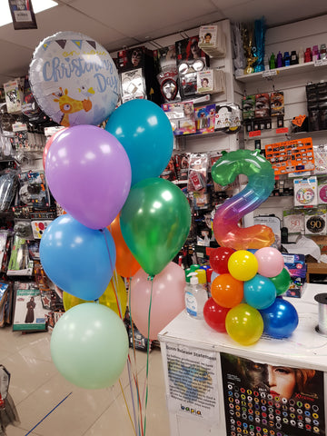Rainbow Christening & second birthday balloons