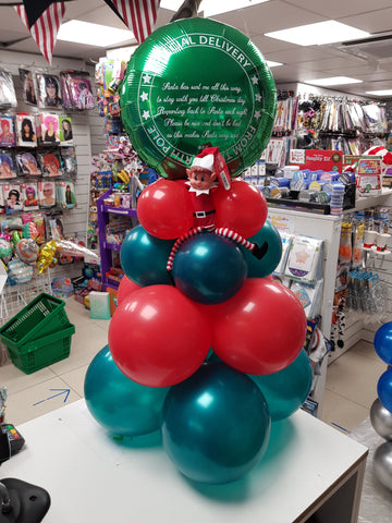 The Naughty elf returns balloon pyramid