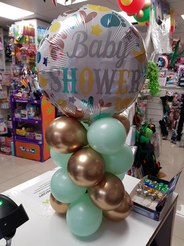 Baby Shower mint green and chrome gold mini column