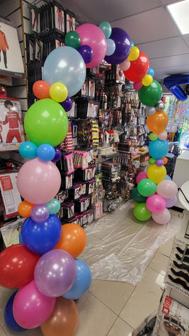 Rainbow deluxe air-filled balloon arch