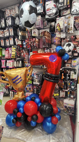 7th birthday PSG Deluxe double supershape balloon display