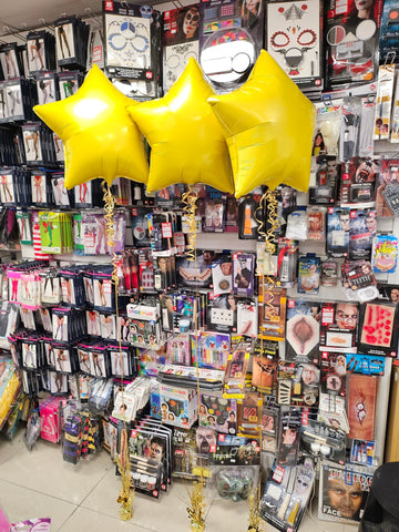 Plain yellow star foil balloons