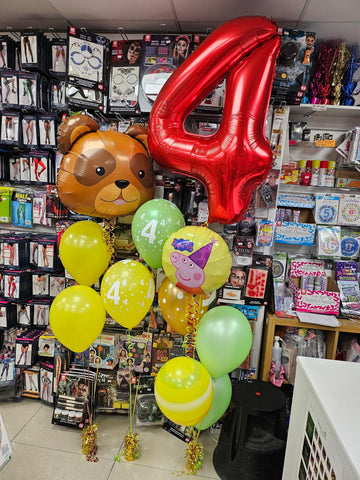Fourth birthday balloons