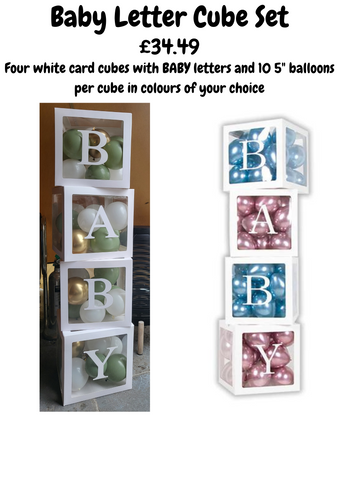 Baby Shower or Christening Cubes Balloon display