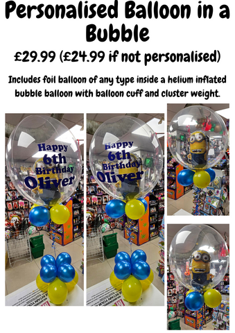 Personalised Balloon in a Bubble Display