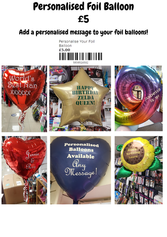 Personalise your foil balloon