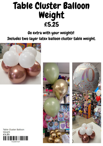 Table cluster balloon weight