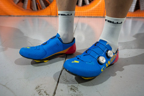 Specialized S-Works 7 Road Cycling shoes in the Wind Tunnel vs. VeloVetta Monarch test results.