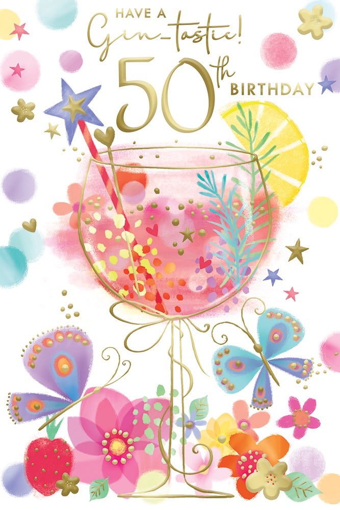 Gin-Tastic 50th Birthday Drink – Nicole's Cards & Gifts Limited