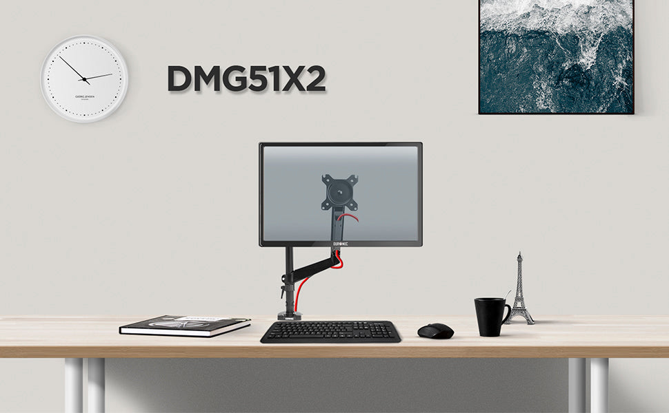 dmusb5x1, silver, desk, mount, bracket, stand, support, riser, arm, double, two, twin, duo, dual, office, computer