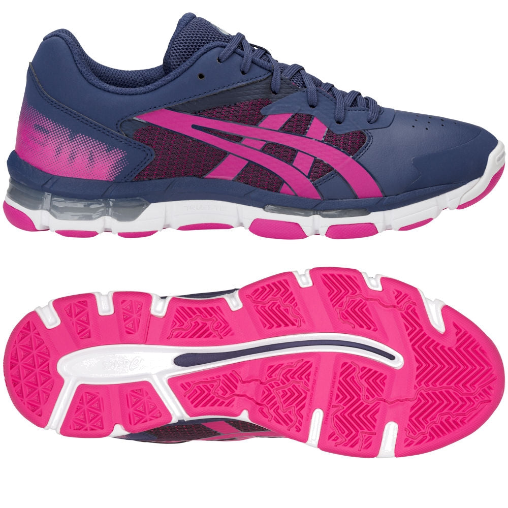 asics gel academy 8 indigo blue netball trainers