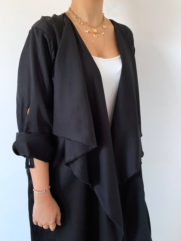 
                
                    Load image into Gallery viewer, The Trend Setter - Cotton Cardigan Abaya - Online Shopping - The Untitled Project
                
            