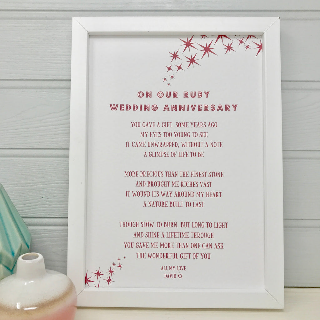 ruby wedding anniversary gifts for wife