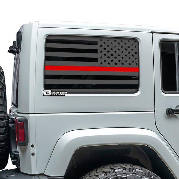 American Flag Window Vinyl Decal Stickers Fits 4 Door Jeep Wrangler JK |  Bogar Tech Designs