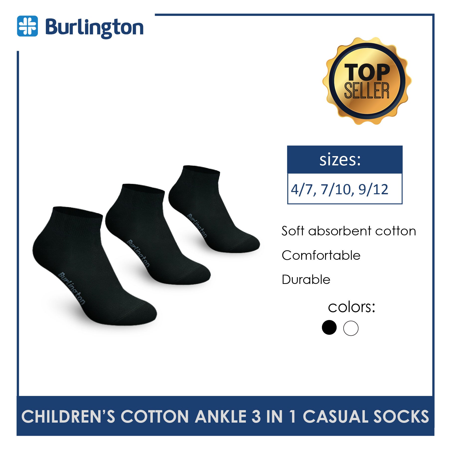 Burlington 5100 Children's Cotton Ankle 