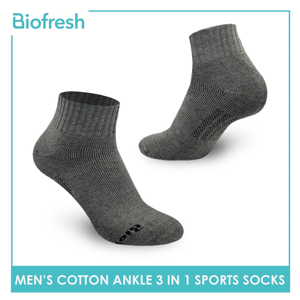 Biofresh RMSKG18 Men's Thick Cotton Ankle Sports Socks 3 pairs in a ...