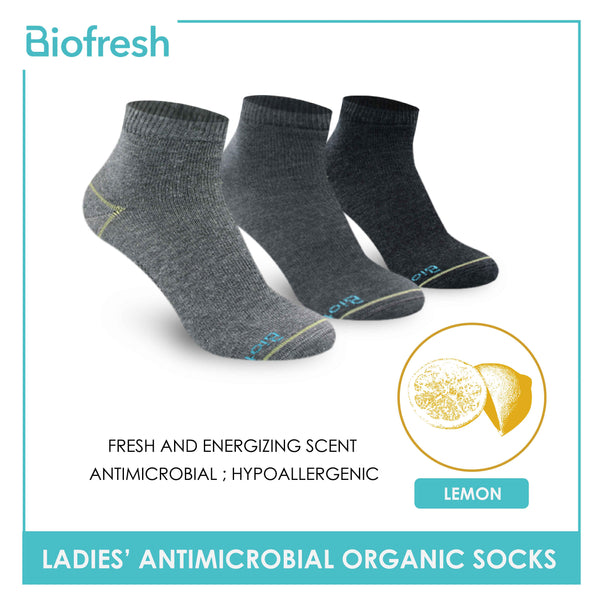 Biofresh Ladies’ Antimicrobial Organic Scent Cotton Ankle Lite Casual Socks 3 pairs in a pack RLCG1102 (6612467843177)