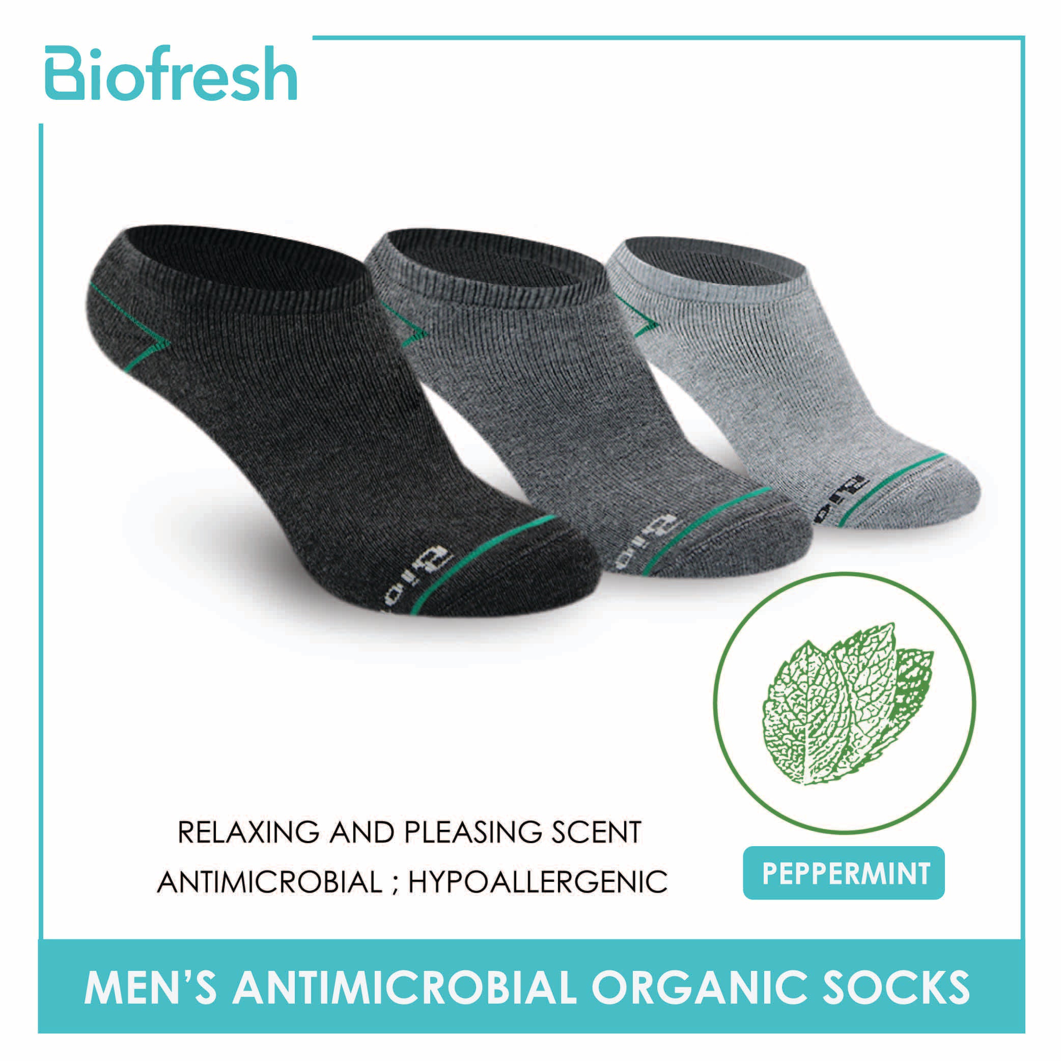 Biofresh Men’s Organic Scent Cotton Low Cut Thick Sports Socks 3 pairs ...