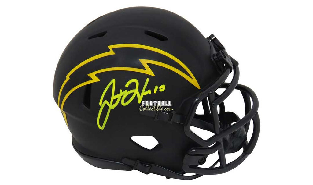 justin herbert autographed mini helmet