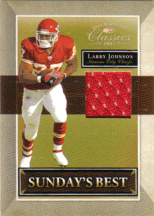 Larry Johnson Game-Used Jersey Football Card