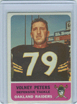 Football Cards Volney Peters 1962 Fleer.