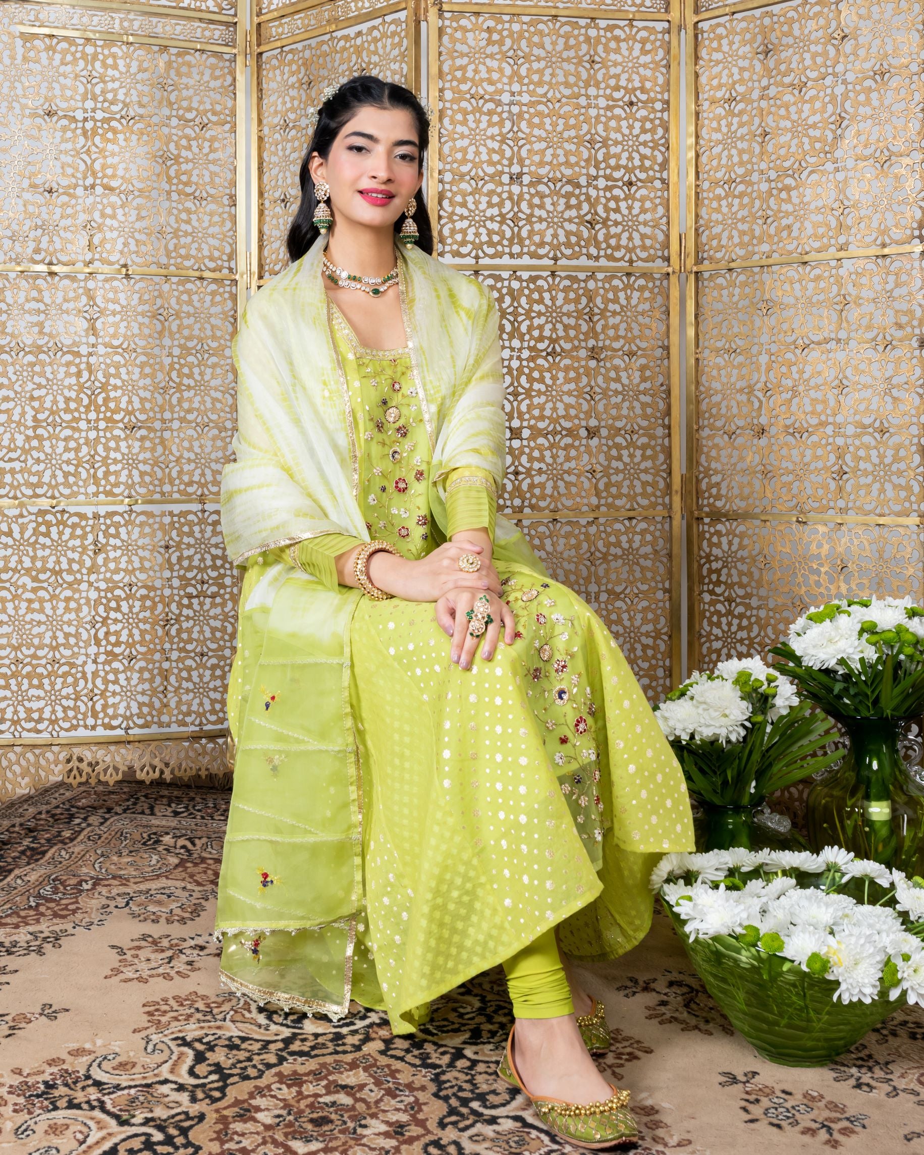 Hanna Khan In Green Embroidered Kurta Set Nadima Saqib Online