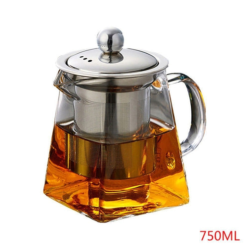 ReaNea 1000ml Glass Teapot with Removable Infuser, Blooming Loose Leaf Tea  Kettle 