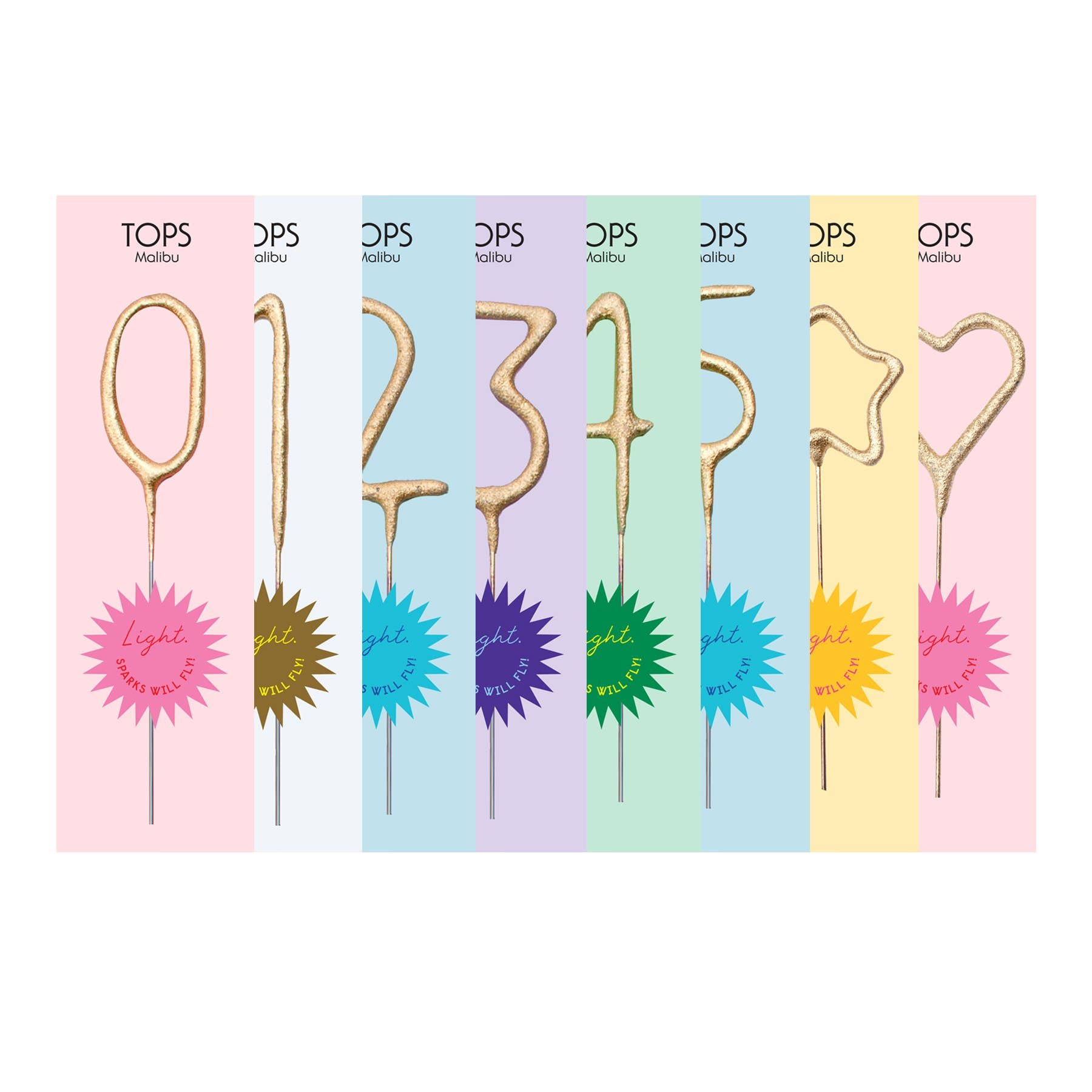 Mini 4" Gold Number Sparkler Wand Card - Singles