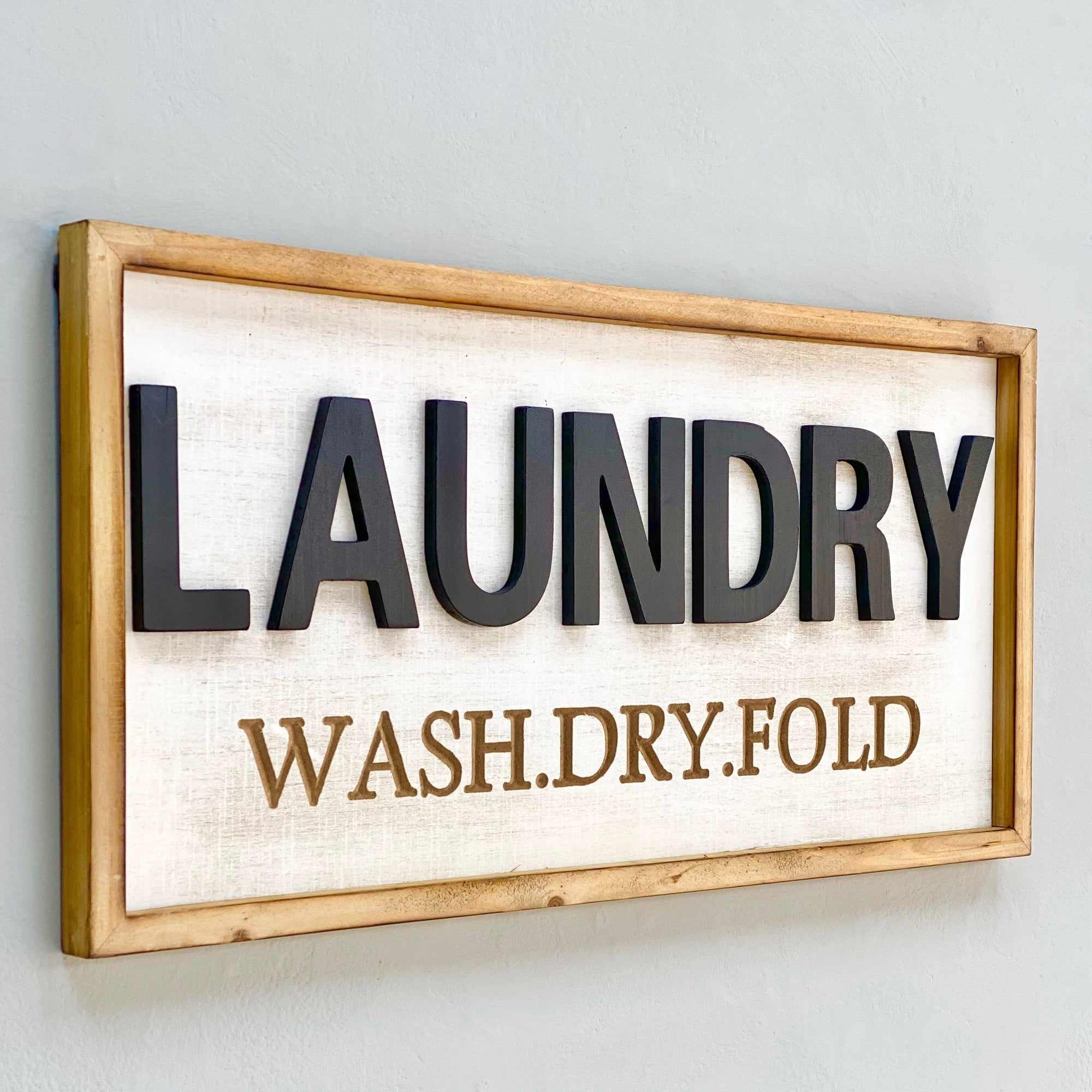 Laundry Bold Word Wooden Wall Art - Decora Home