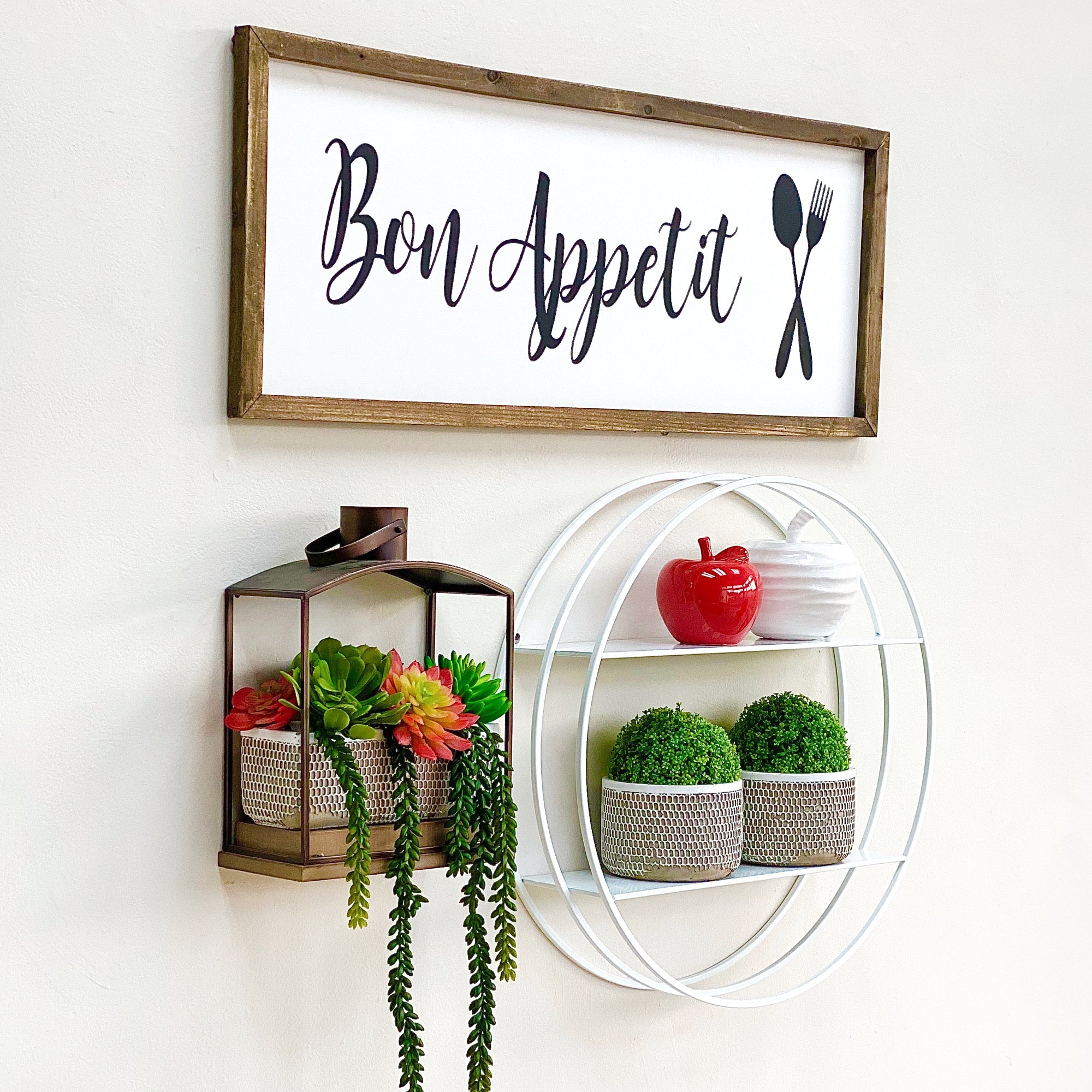 Wood Large Wall Art Cursive Bon Appetit Decora Home