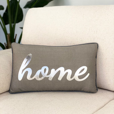 Silver Foil Home Printed Pillow