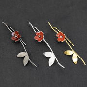Σκουλαρίκια pins "λουλούδια" με σμάλτο από ασήμι 925 - κοσμήματα emmanuela
